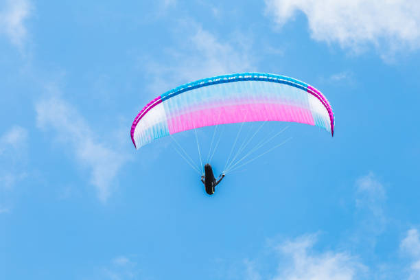 istock A man paragliding in the blue sky 955341724