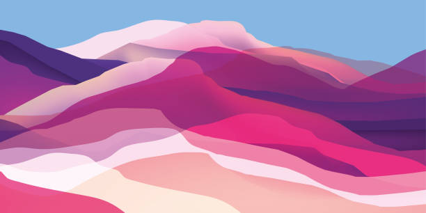 Color mountains, waves, abstract shapes, modern background, vector design Illustration for you project Color mountains, waves, abstract shapes, modern background, vector design Illustration for you project mountain layers stock illustrations