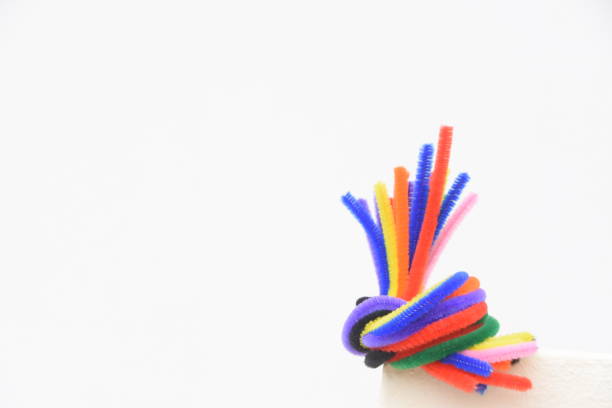 Pipe Cleaners Chenille Stems On White Background Stock Photo - Download  Image Now - Pipe Cleaner, White Background, Craft - iStock