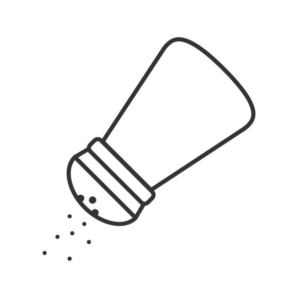 ilustraciones, imágenes clip art, dibujos animados e iconos de stock de icono de coctelera de la sal o pimienta - sales