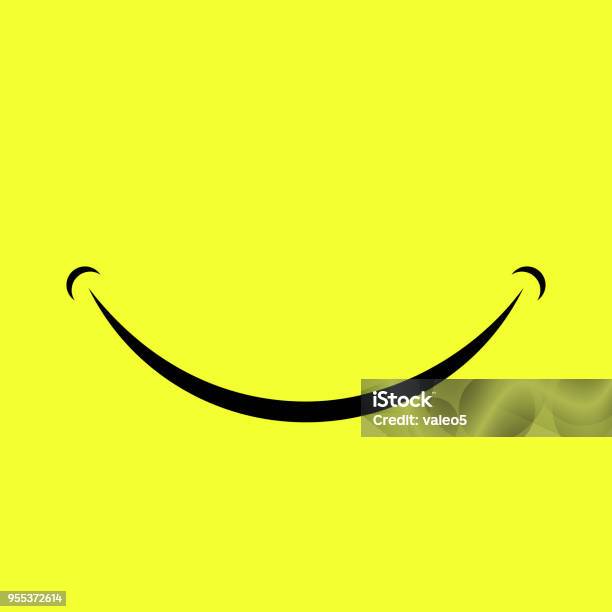 Cartoonlächelnlogo Stock Vektor Art und mehr Bilder von Lächeln - Lächeln, Logo, Glücklichsein