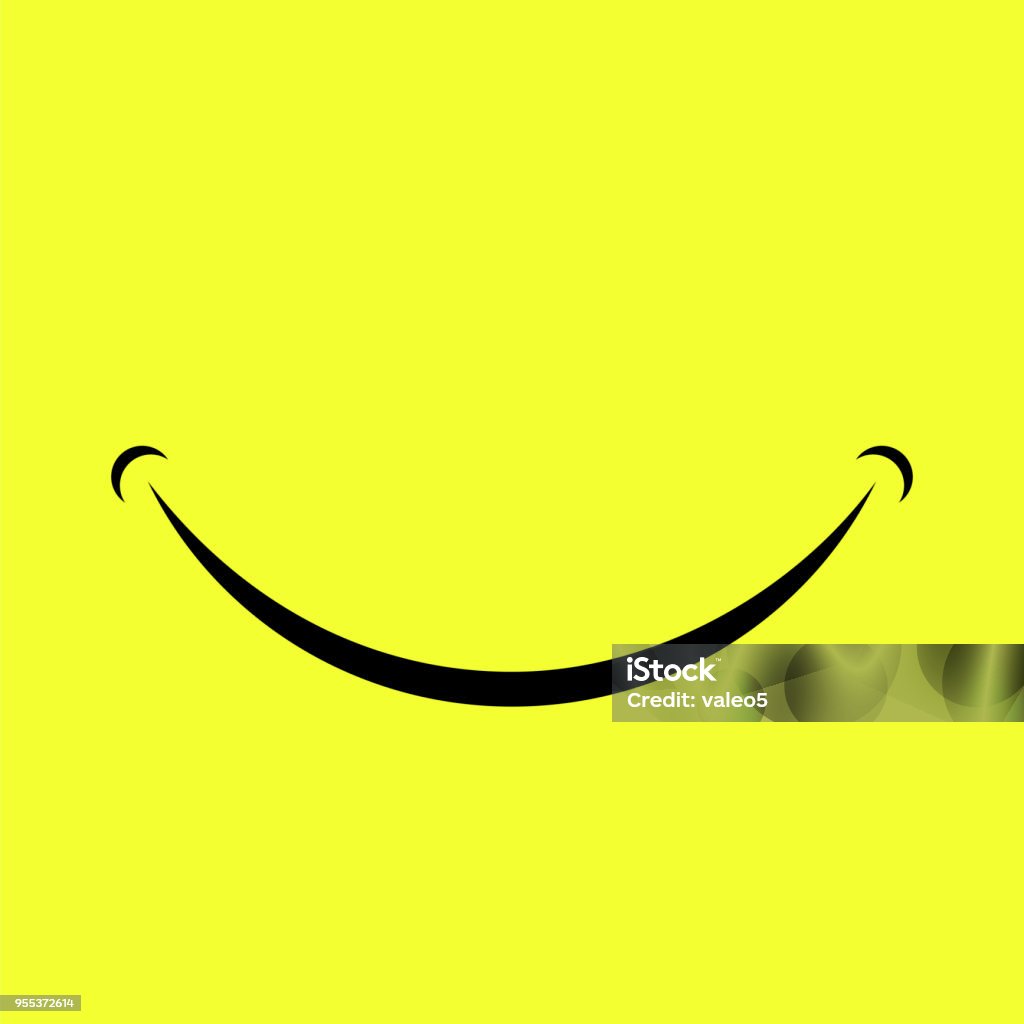 Cartoon Smile Logo Cartoon Smile Logo Isolated on Yellow Background Smiling stock vector