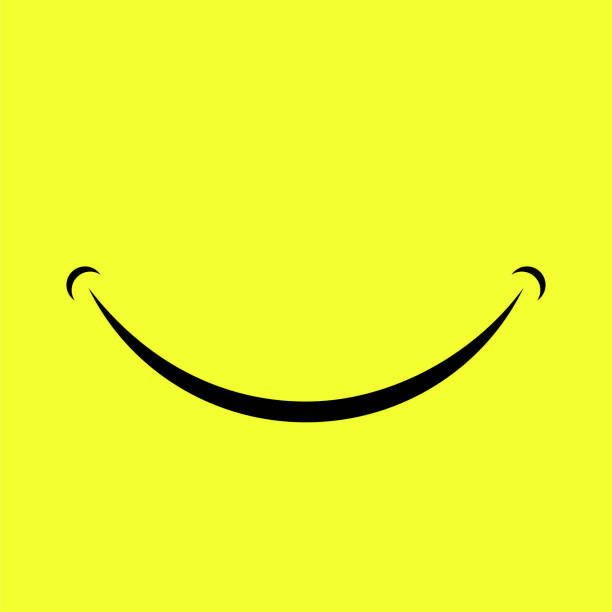 Cartoon Smile Logo Cartoon Smile Logo Isolated on Yellow Background smiling illustrations stock illustrations