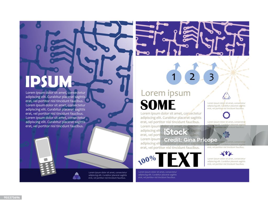 Computer Net Template Bifold Computer Network Template Stock Illustration - Download Image ...