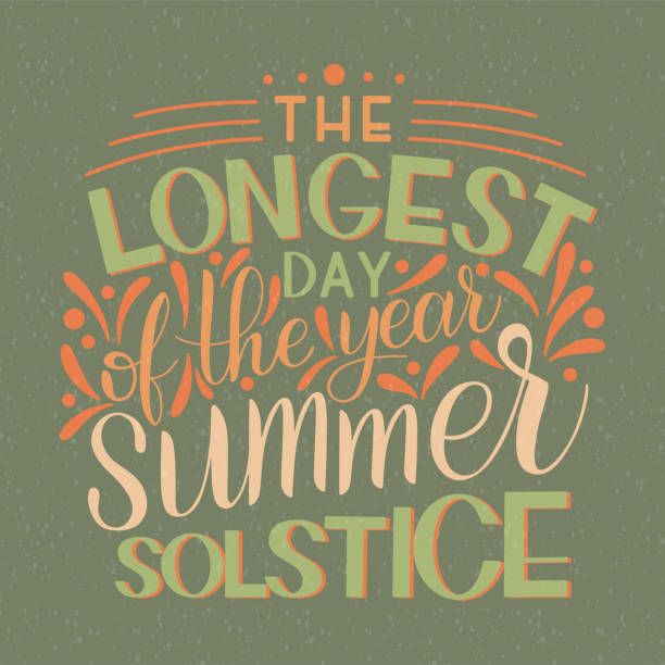ilustraciones, imágenes clip art, dibujos animados e iconos de stock de solsticio de verano letras - solsticio de verano