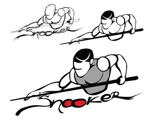 Vector illustration of Snooker player vector illustration.