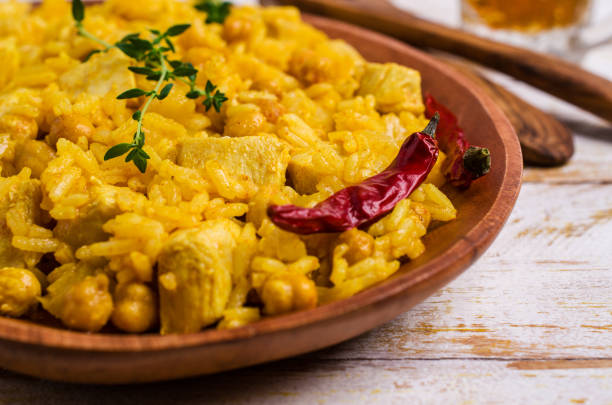 istock Traditional spicy rice with chicken 955389006
