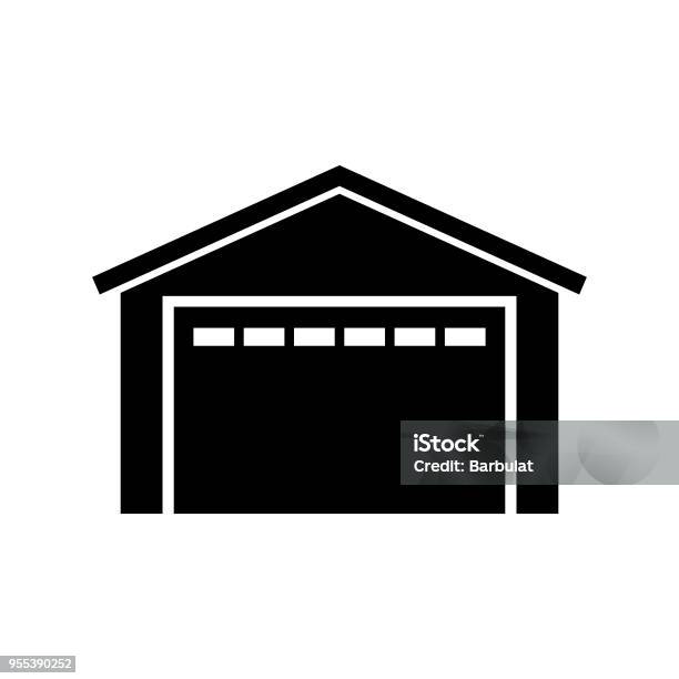 Car Garage Icon Stock Illustration - Download Image Now - Garage, Door, Car