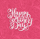 istock Vector calligraphic inscription Happy Mothers Day. Hand lettering illustration on abstract background for greeting card. 955402334