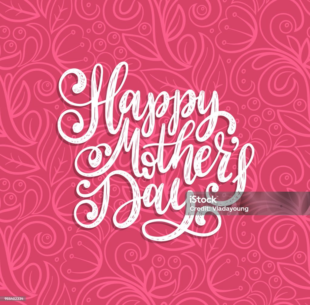 Vector calligraphic inscription Happy Mothers Day. Hand lettering illustration on abstract background for greeting card. Vector calligraphic inscription Happy Mothers Day. Hand lettering illustration on abstract background for greeting card, festive poster etc. Mother stock vector