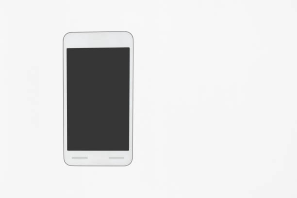 istock Mobile smartphone on white background and gray screen isolated on clipping path inside. 955407384