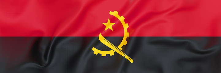 Top view Angola flag