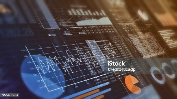 Financial Graphs Background Stock Photo - Download Image Now - Finance, Data, Strategy