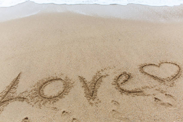 istock Word love on the sand 955416788