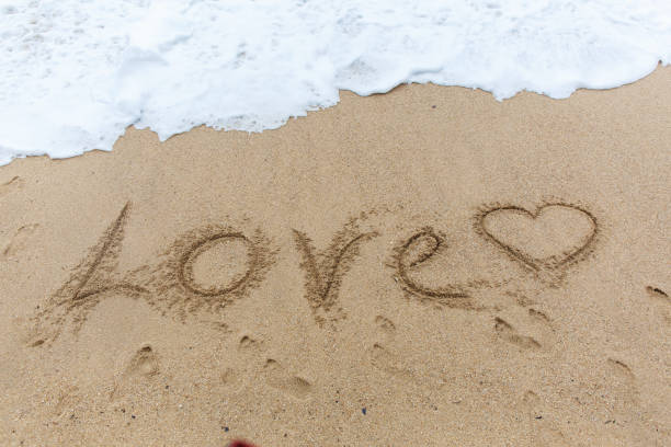 istock Word love on the sand 955417476