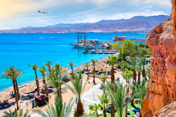 istock Central public beach, marina and promenade in Eilat, Israel 955424714