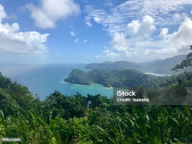 Beautiful Maracas Lookout Point With Lush Greenery And Turquoise Ocean On The Caribbean Island Of Trinidad Tobago Stock Photo - Download Image Now