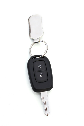 Car key in keyhole