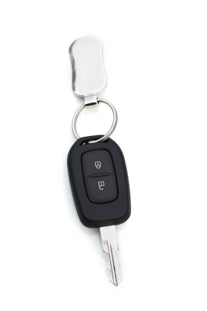 Car key on white background stock photo