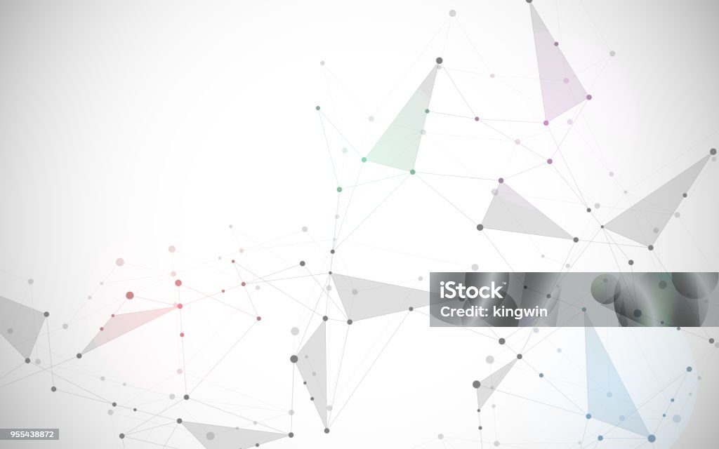 Abstract Connection Background With Lines And Dots Vector Geometric ...