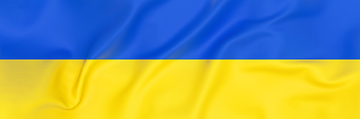 Top view Ukraine  flag