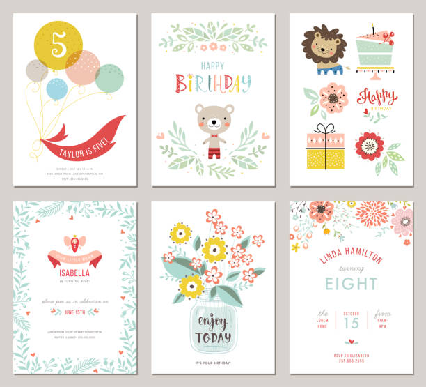 誕生日 cards_03 - fifth birthday点のイラスト素材／クリップアート素材／マンガ素材／アイコン素材