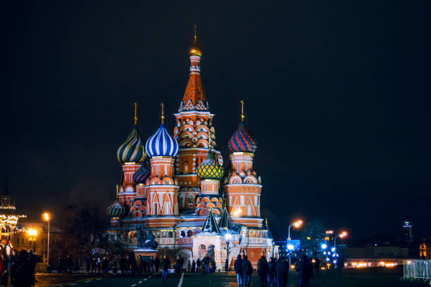 istock St Basil's cathedral on Red Square, Moscow, Russia. Winter night 955462150
