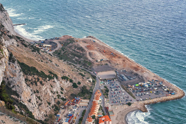 istock Aerial view on construction site under the rock of Gibraltar 955473074