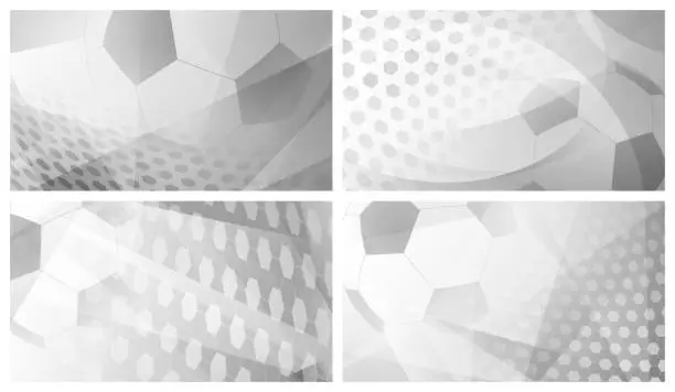 Vector illustration of Soccer backgrounds in gray colors