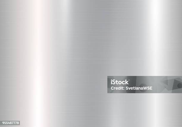 Gradient Of Silvery Metal Stock Illustration - Download Image Now - Silver Colored, Textured, Foil - Material