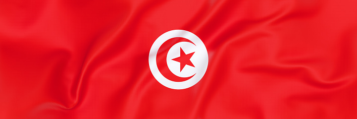top up view Tunisia flag
