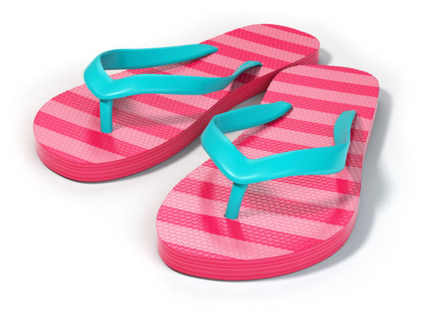 istock Pink flip flops isolated on white background. 955495758