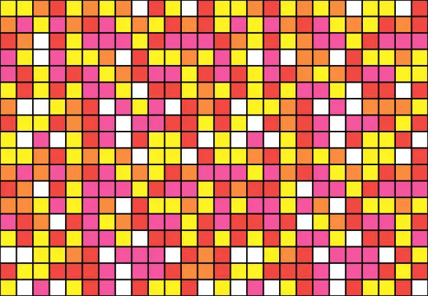 Vector illustration of Abstract colorful background with squares harmonies.