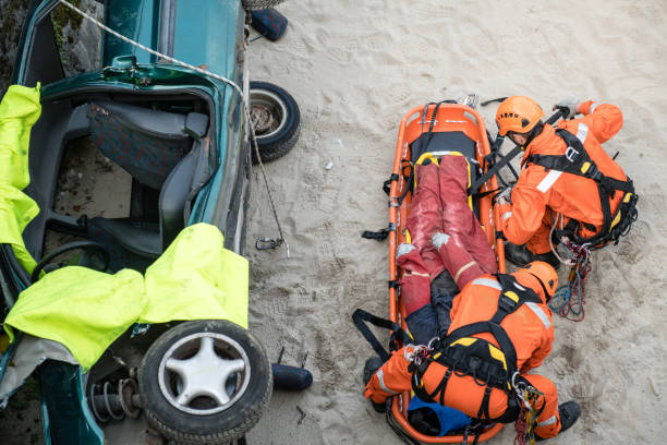istock Firefighters in a rescue operation of car accident 955501772