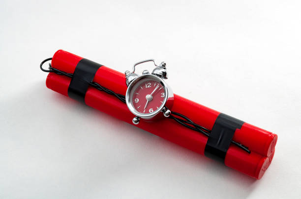 istock Bomb with an clock on it with clipping path cutout 955502046