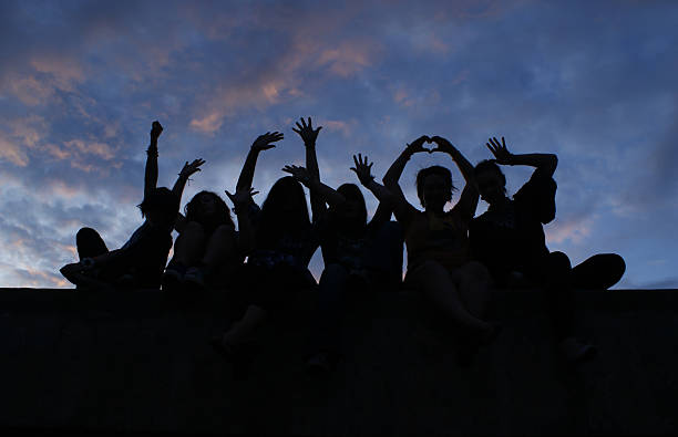Teenage friends having fun outdoors