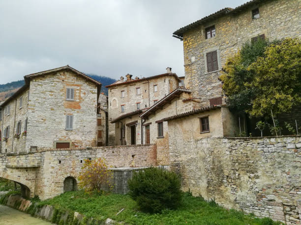 Gubbio old town view. Italian medieval city