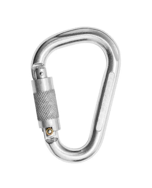 Climbing equipment - Carabiner isolated on white background, including clipping path