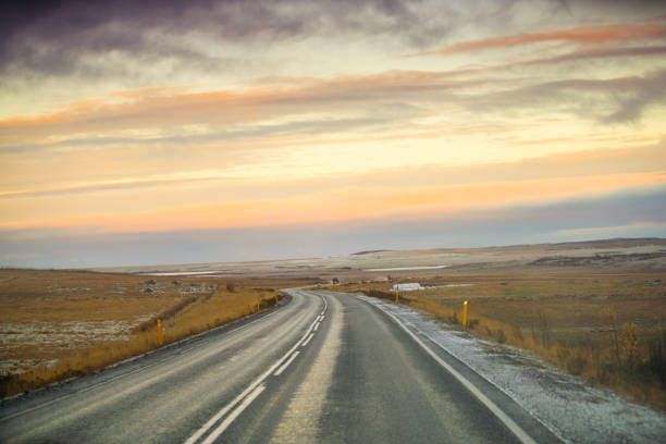 Route 1 or Ring Road (Hringvegur), a national road that runs around Iceland and connects most of the inhabited parts of the country