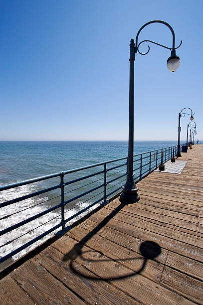 lampposts - santa monica pier santa monica street light lamp 뉴스 사진 이미지