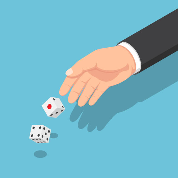 Isometric Businessman Hands Throwing The Dice Stock Illustration - Download  Image Now - Dice, Rolling, Isometric Projection - iStock