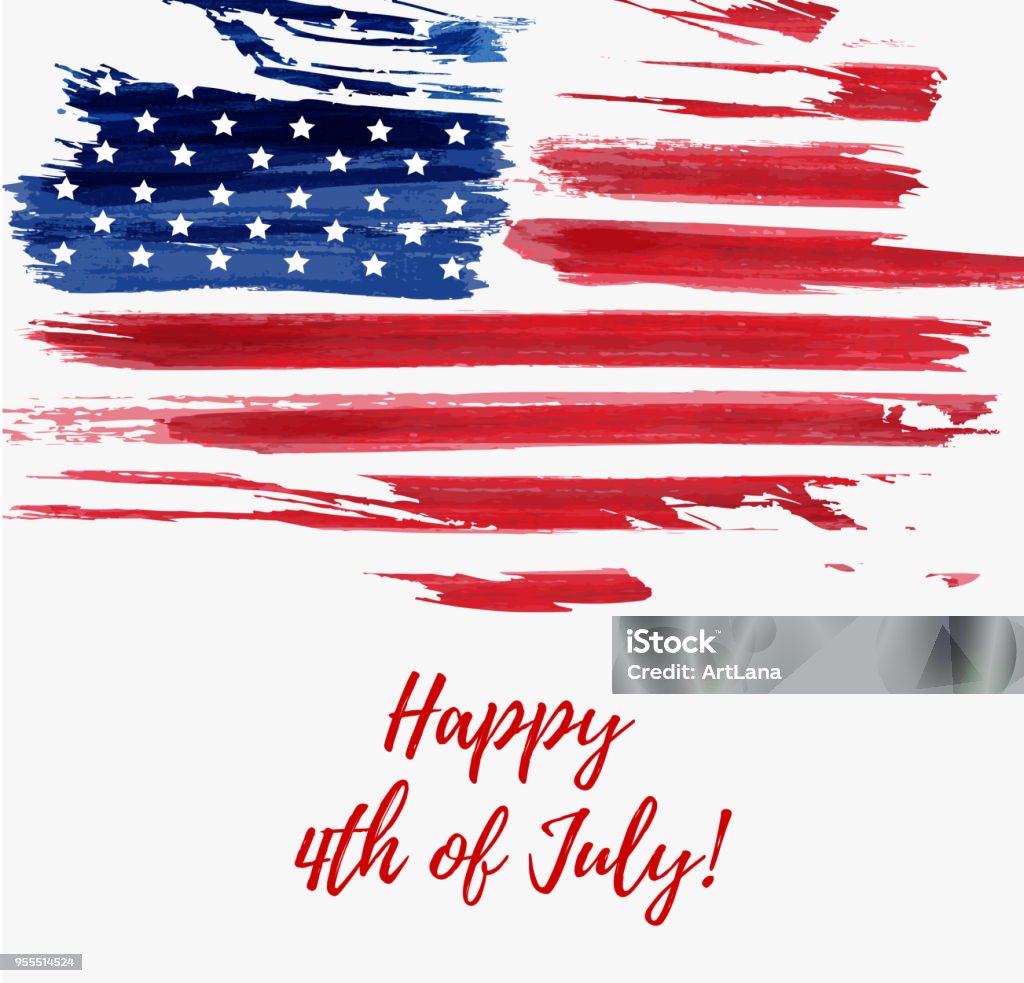 USA Independence day background USA Independence day background. Happy 4th of July. Vector abstract grunge flag with text. Template for banner, greeting card, invitation, poster, flyer, etc. Circa 4th Century stock vector