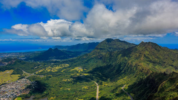 istock Aerial view Honolulu coastline in Hawaii from a helicopter 955515566