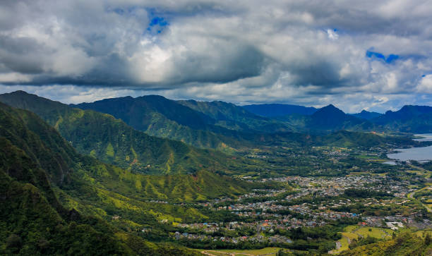 istock Aerial view Honolulu coastline in Hawaii from a helicopter 955515570