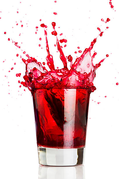 Red liquid splash stock photo