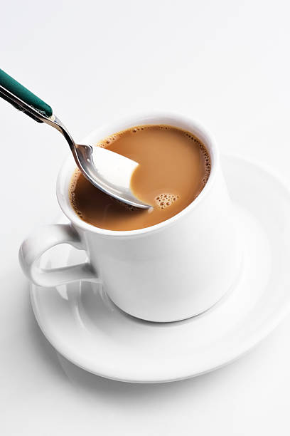 Cup of coffee with cream. stock photo