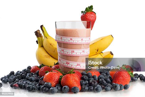 Healthy Mixed Fruit Smoothie With Measuring Band Stock Photo - Download Image Now - Banana, Berry Fruit, Blueberry