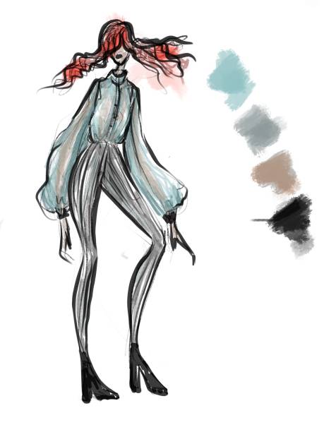istock Red Haired Girl Fashion Illustration 955523092
