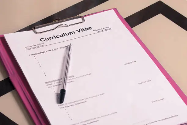 Curriculum vitae cv as a form for job search and recruitment