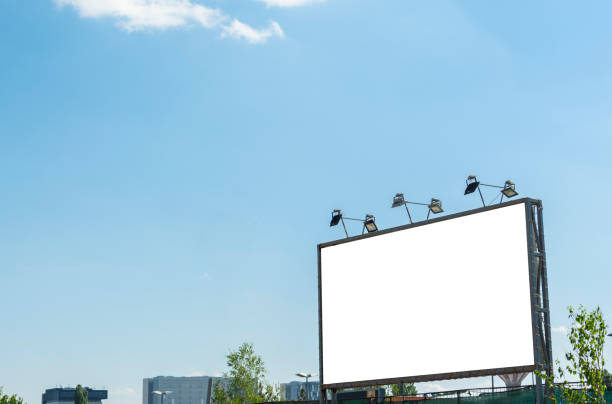 istock Billboard with white space Blue sky and clouds on background 955526168